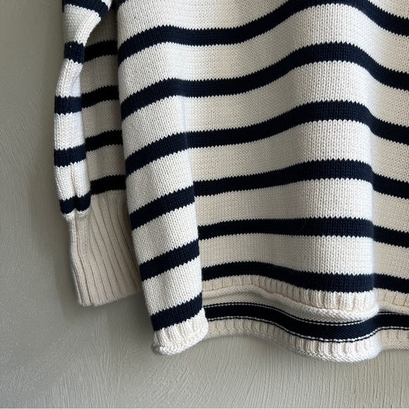 Madewell Conway Pullover Sweater in Stripe in Antique Cream - Picture 8 of 9
